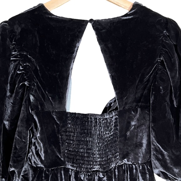 NWT Anthropologie Maeve Sweetheart Mini Velvet Dress Black Size Small Petite - Picture 12 of 13